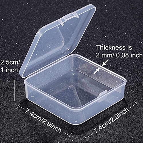 Jetec 6 Pieces Small Clear Plastic Storage Box, 2.9 x 2.9 x 1 Inch - size: 2.9 x 2.9 x 1 Inch
