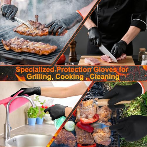 ANBOSON BBQ Gloves Disposable, Heat Resistant Grilling Gloves for Cooking - size: Large, style: 6mil Nitrile