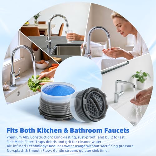 Hibbent 6PCS Sink Faucet Aerator M18.5 with 5PCS Removal Wrench Keys