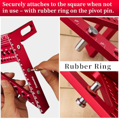 6.5'' Metric 3D Multi-Angle Measuring Ruler, Aluminum Carpenter Square for Woodworking, 15°-90° Layout Tool, Drawing Line Ruler for Precise Marking and Cutting(mm)