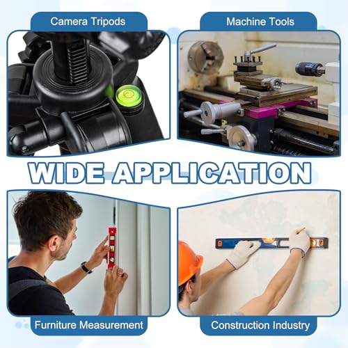 HARFINGTON 8pcs Circular Bubble Spirit Level 15x8mm Mini Round Bubble Spirit Level Little Measuring Layout Tools for TV Industrial Carpentry Picture Frame, Red/Black - color: Red/Black, size: 15x8mm