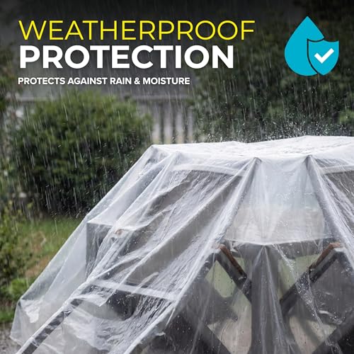 Plastic Sheeting (10' x 25') Long, 6 Mil - UV Protection Poly Sheeting Polyethylene Film, Heavy Duty Greenhouse Plastic Sheeting - color: Clear