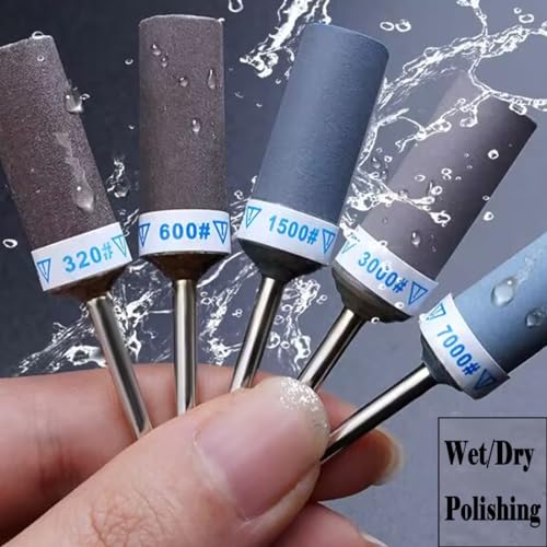 10 Pcs 3/32" Shank Mixed Grit Sandpaper Rolls Sanding Drum Set