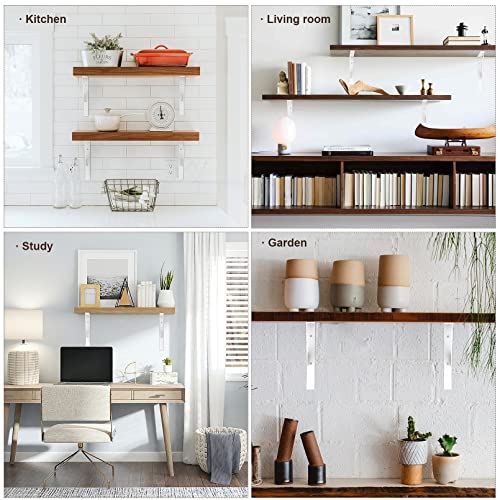 SOGAL White Shelf Brackets 8 x 10 Inch Heavy Duty L Bracket 4Pack - size: 8x10inch-white