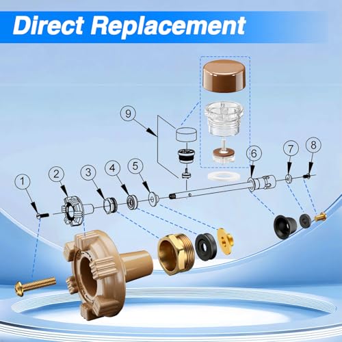Outside Wall Faucet Repair Kit Compatible with Woodford Model 17, Sillcock Metal Wheel Handle Repair Kit Replace# RK-17MH - size: RK-17MH