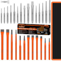 HORUSDY 28-Piece Heavy Duty Punch and Chisel Set, Including Taper, Cold Chisels, Pin, Center Punch - size: 28-Piece Heavy-Duty Set
