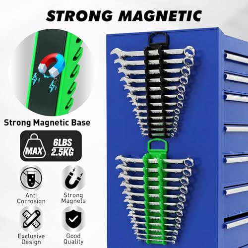 20-Piece Magnetic Tool Organizer Set, 1/4", 3/8", 1/2" SAE & Metric Socket Organizers, 2 Large Wrench Holders, 24-Slot Wrench Rails, Plier and Screwdriver Wall Mount Storage - style: 20PCS Multi-Function Set