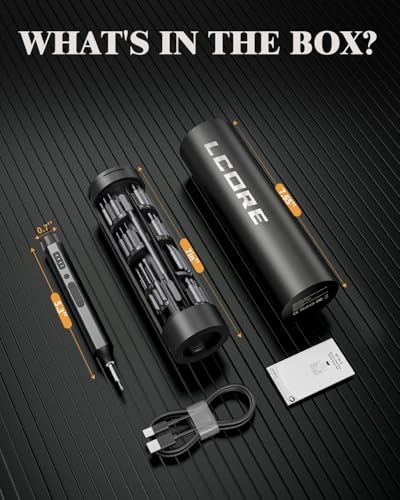 LCORE 67 in 1 Cordless Electric Precision Screwdriver Set, 62 Industrial S2 Steel Bits, 4 Adjustable Torque (0.05-0.35 NM), Magnetic Case, LED Lights for Electronics Phone Laptop Camera