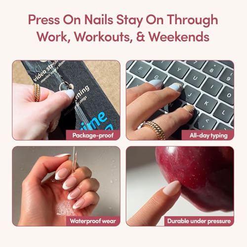 Glamnetic Press On Nails - Short Almond, Glossy Fake Nails 24 Pc Full Kit - color: 3V - Wild Card