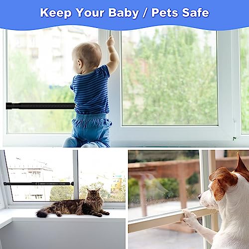 Sliding Door Security Bar Childproof, 2Pack 16 to 51 Inch Adjustable Sliding Patio Door Window Security Bar Stopper, Window Locks Security Bars, Black Heavy Duty Sliding Glass Door Lock Bar - color: Black, size: 2 Pieces