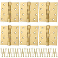 6 Pack Gold 4'' Ball Bearing Door Hinges, 4 x 4 Inch Exterior Door Hinge - color: Gold