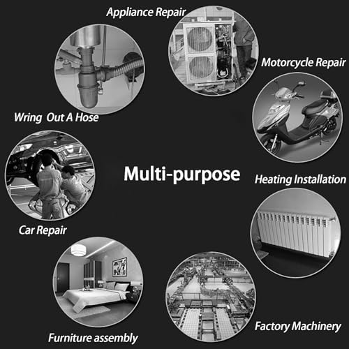 Non-slip Design 11 inch Automotive Wrench with [Silicone Non-slip Grip] Adjustable Wrench Fits a Variety of Fastener Sizes for Construction Machine Automobiles Home Repairs 11'' Black - color: Black, size: 11 inch
