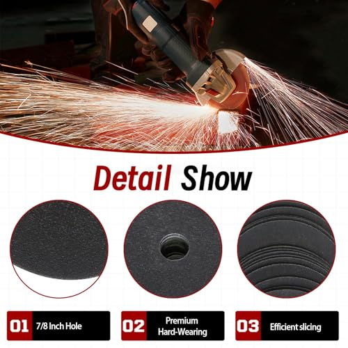 50 Pack 7"x1/16"x7/8" Cut-Off Wheel - Metal & Stainless Steel Cutting Discs - size: 50pcs 7"*1/16"*7/8"