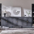 IFGET 92.63" W Modern Arch Sideboard Buffet Cabinet with Storage, Dark Grey - color: Dark Grey, size: 3 Pieces