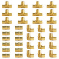 WiseWater 36 Pcs Pex Fittings, 3/4 inch T PEX Tee(12PCS) & 90 Degree Elbow & Straight Coupling, Brass Barb Crimp Pipe Fitting for Pex Pipe(Pack of 36), UPC Certified - size: ZH61902(3/4" PEX FITTINGS 36pk)