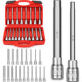 JETMORE 19PCS 3/8" Drive Allen Socket Set, Extra Long Hex Bit Socket Set
