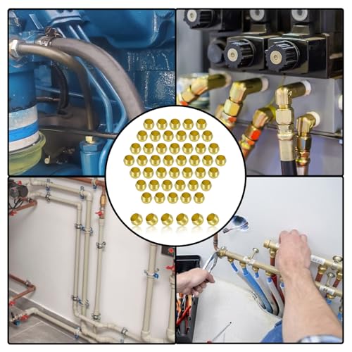 MuHize 50 Pcs Brass Compression Fitting, 5/16" Tube OD Sleeves Ferrules - color: 50 pcs, size: 5/16 Inch