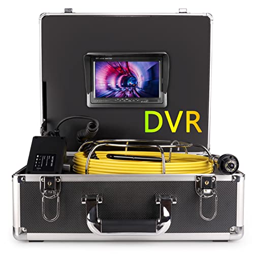 Generic 7 Inches Monitor 100ft/30m with Distance Mark Plumbing Snake Pipe Inspection Video Camera,DVR Recorder Waterproof IP68 Drain Sewer Pipeline Industrial Endoscope System…