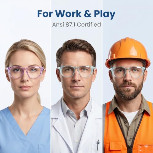 Safety Glasses for Women Anti-Fog Goggles Clear Protective Eyewear