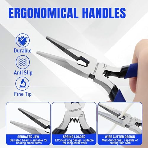 3-Piece Electrician's Pliers Set Professional Wire Stripping Tool - color: Flush Cutter+needle Nose+wire Stripper