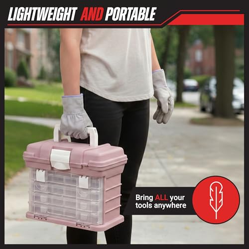 Stalwart Portable Tool Box for Women or Men, Pink