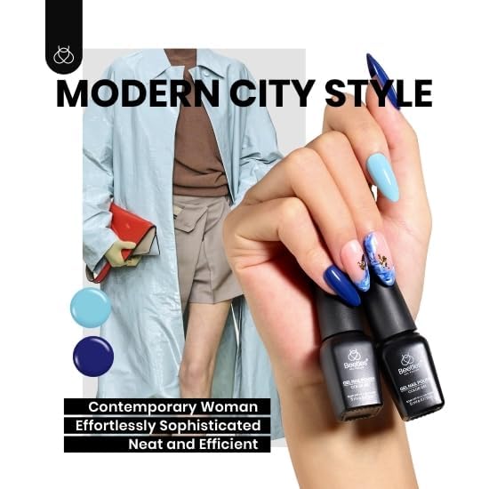 Beetles Teal Gel Nail Polish Set, Navy Blue Jewel Tone Sparkle Gel Polish - color: A - Mixed Finishes | Iceland Lagoon