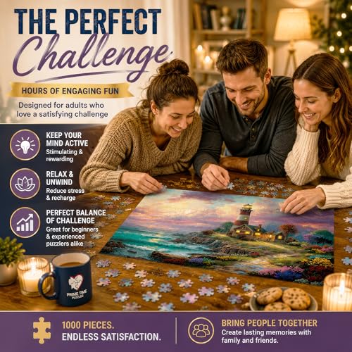 Adult Jigsaw Puzzle – Ocean Lighthouse 1000 Piece - color: Ocean Lighthouse