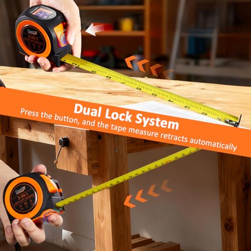 3-in-1 Laser Tape Measure, 197 ft Distance Meter, 16 ft Tape, Digital Level