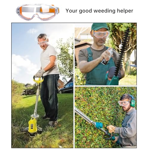 UXIETIN Mowing Goggles with Transparent Lenses