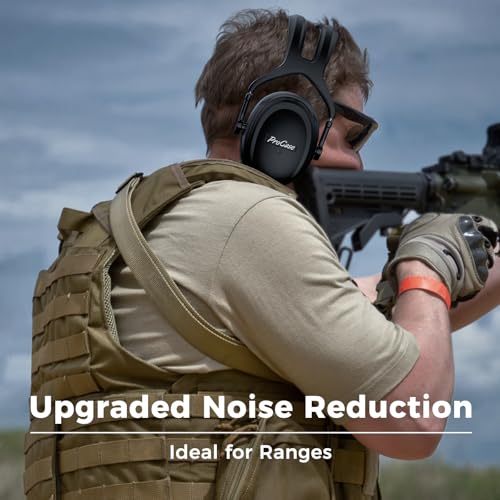 ProCase Extra Large SNR 37dB Noise Cancelling Headphones NRR 30dB Ear Muffs - color: Black