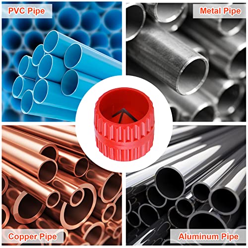 1/4'' - 1'' Depth Gauge and Pipe Deburring Tool,Hose Cutter 1/8'' to 1-5/8'' Inner Outer Reamer Pipe Cutter,Removal Tools for Sharkbite Fittings,for PVC PPR PE-RT Aluminum Plastic Tubing