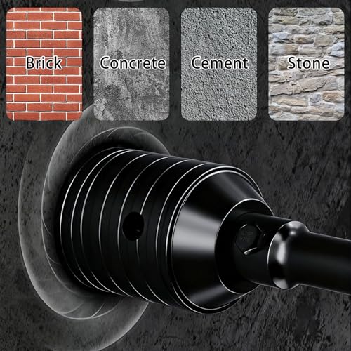 DECKRKAT 6" Concrete Hole Saw Kit,Electroplated Black Quenching Tech,Heavy-Duty Thickened Alloy Teeth,SDS Plus Shank & 2 Center Bits for Concrete,Brick,Stone. - size: (152mm)6"