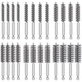 24 Pcs Drill Brush Set Wire Brush for Drill with 1/4 Inch Hex Shank Stainless Steel Bore Cleaning Brushes 8/10/12/15/17/19mm for Power Drills Impact Driver