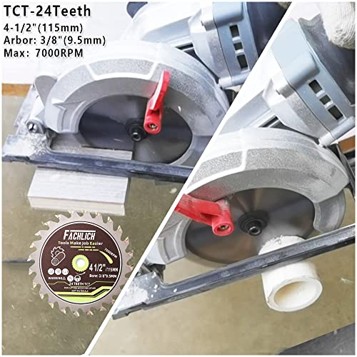 4-1/2" Circular Saw Blades Set,6pcs HSS/TCT/Diamond Saw Blades,3/8 inch Arbor