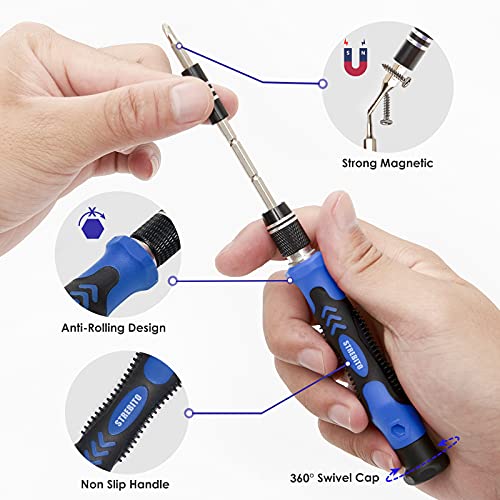 STREBITO 79 in 1 Computer Screwdriver Kit with Anti Static Wrist Strap | 58 Precision Magnetic Bits, Precision Screwdriver Set Electronics Repair Tool Kit for Computer, Laptop, PC, Cell Phone, PS4/5