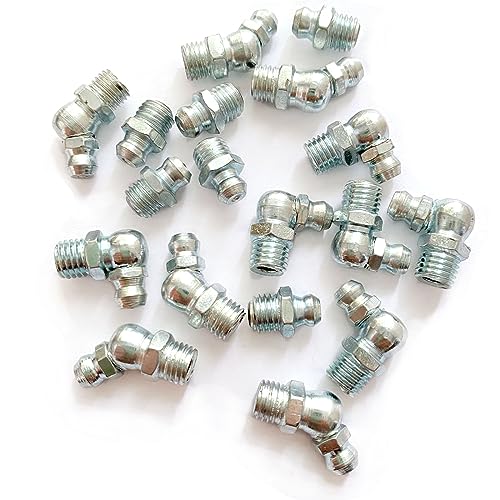 5/16"-24 18Pcs Grease Fitting Assortment Straight 45 90 Degree Grease Zerk Fittings, Galvanized Steel Grease Fittings and grease gun tips for Industrial/Agricultural Machinery Cars Ships ets - size: 5/16"-24 18Pcs