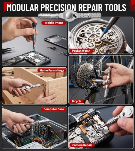 79 in 1 Precision Ratchet Screwdriver Set, Upgraded S2 Steel Tool Kit with Long Bits, Magnetic Electronics Repair Kit Compatible with Smartphones, Laptops, Gift for Men DIY Enthusiasts