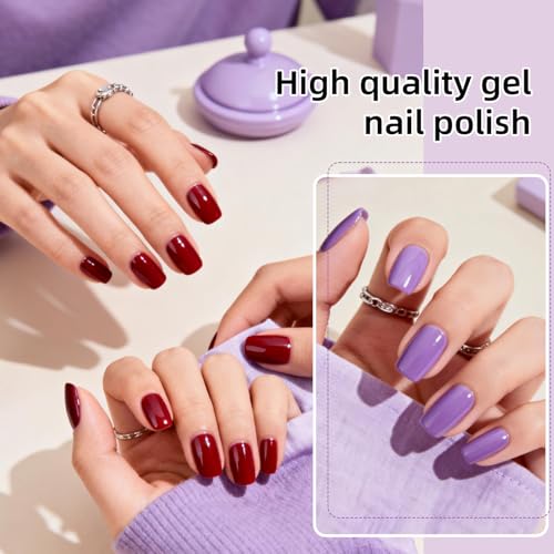 JODSONE 60 Pcs Gel Nail Polish Kit with U V Light Nail Drill 55 Colors | Base Top Matte Coat Professional Gel Manicure Kits Soak Off Manicure Salon DIY at Home Gifts for Women - color: B33