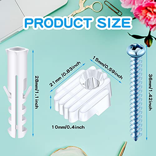Blulu 20 Pack Glass Mirror Holder Clips for Wall Mounting | Glass Mirror Hanging Kit, Offset 0.24 Inch/ 6 mm, Hanging Retainer Fasteners with Screws and Anchors, for Fixing Cabinet Door - style: Basic Style