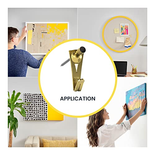 OOK 50615 Professional Picture Hangers, Art Hangers, Padded, Brass, Reusable Picture Hooks, 20lb (15 set) - size: 15 set, 20lb