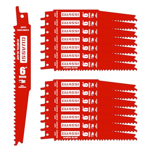 15 Pack 6 Inch 5/8TPI Reciprocating Saw Blades for Nail-Embedded Wood Cutting,for All Rough-in Material Including Nail-Embedded Wood,for Diablo Bi-Metal Sawzall Blades - size: 6 Inch 5/8 TPI