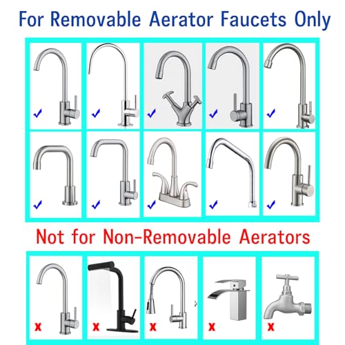 7 PCS Female Thread Faucet Adapter Kit, Sink Faucet Aerator Adapter - color: Silver, size: FMulti-M22