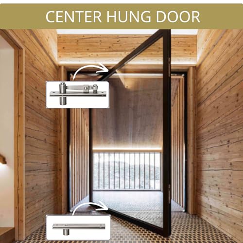 2-Pack Heavy-Duty Stainless Steel 360° Door Pivot Hinge System – Durable Hinges for Wood Doors - 220lbs Capacity - size: 220lbs 2-pack