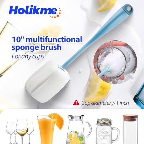 Holikme Bottle Brush Tube Cleaning Lab Set with Long Handle,Blue - color: Azul