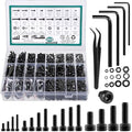 2024 Pcs Metric Screw Assortment, Bolts and Nuts Assortment Metric Machine Screw Assortment M2 M3 M4 M5, 12.9 Alloy Steel Black Zinc Plated Hex Socket Head Screws Nuts Bolts and Washers Set - size: M2-M5, 12.9 Alloy Steel, Hex Socket Head