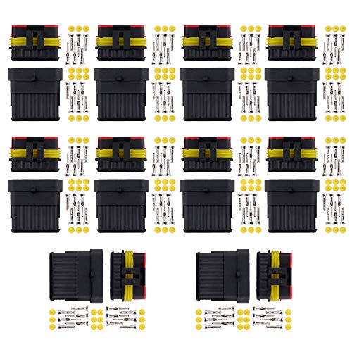 MUYI 10 Kits 6 Pin Way Electrical Connectors for 20-16 AWG Wire Cable 10A - style: 6pin connector(10 sets)
