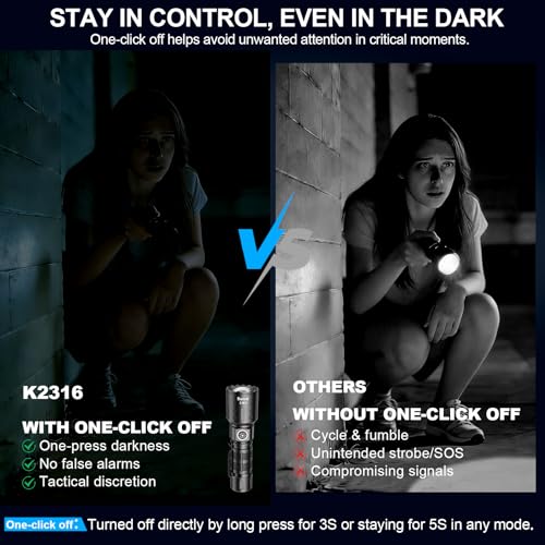 Rechargeable Flashlights High Lumens,Super Bright Small Powerful Flashlight - color: Black