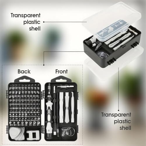 115-in-1 Precision Screwdriver Sets, Professional Repair Tool Kit with Flat Head & Multiple Bits for Electronics, Phone, Watch, Glasses, Automotive Maintenance - Non-Slip Handle & Tweezers - size: 115-in-1