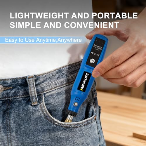 Cordless Rotary Tool, 3.7V Mini Rotary Tool Kit with 31 Accessories, 3-Speed Adjustment - Lightweight & Portable - Ideal for Polishing, Sanding, Grinding, Drilling, and DIY Crafts(blue)