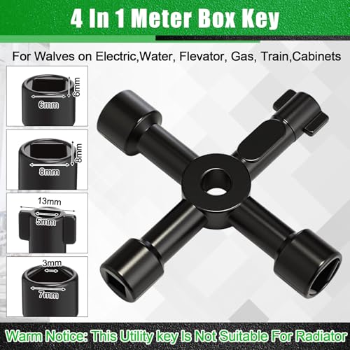 5 Pcs Angle Stop Wrench Kit Plumbing Tool, Compression Sleeve Puller for 1/2" Compression Fitting Ferrule Puller Removal Tool for 1/2" Copper Tubing 4-way Multi-functional Utility Key (Green) - color: Green